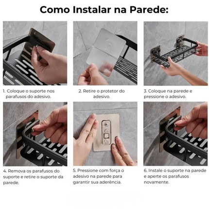 Kit Suporte Organizador em Alumínio + Adesivos ProFix