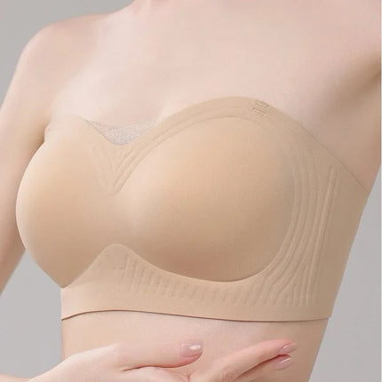 Sutiã sem fio invisível volta sem costura fina fundação de verão