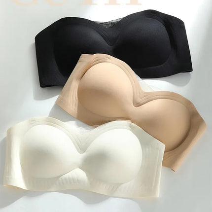 Sutiã sem fio invisível volta sem costura fina fundação de verão