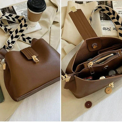 Bolsa Retrô de Couro - Wide Strap