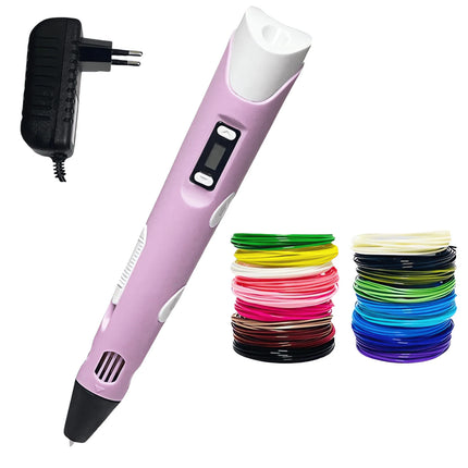 Caneta 3D Infantil Profissional para Desenho e Impressão Manual + Refil Grátis